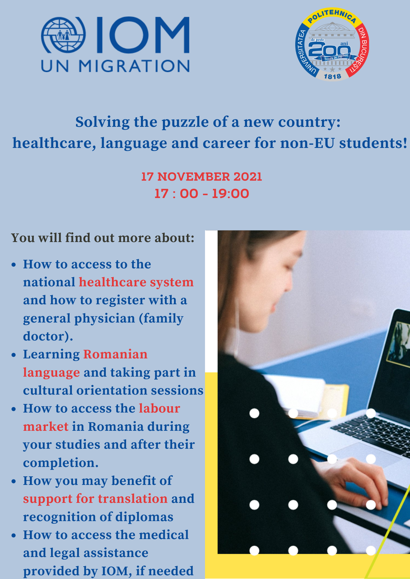 Solving the puzzle of a new country: healthcare, language and career for non-EU students!
